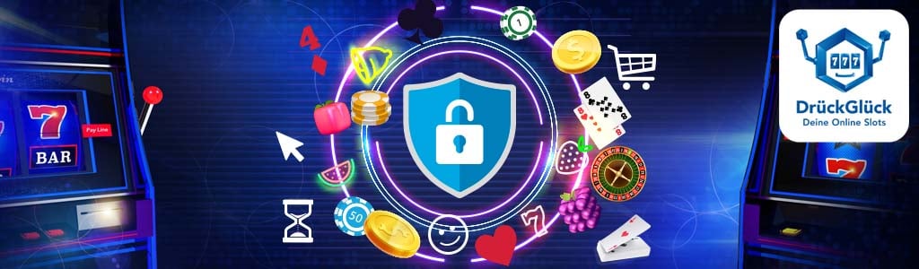 Konto für Glücksspiel registrieren Schloss mit verschiedenen Glücksspiel-Symbolen