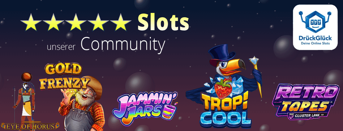 Top 5 Slots mit 5 Sternen laut DrückGlück-Spielern